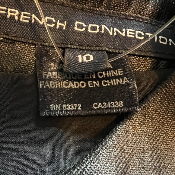 French Connection Faux Leather Black Drape Dress - size 10 - Picture 4 of 6